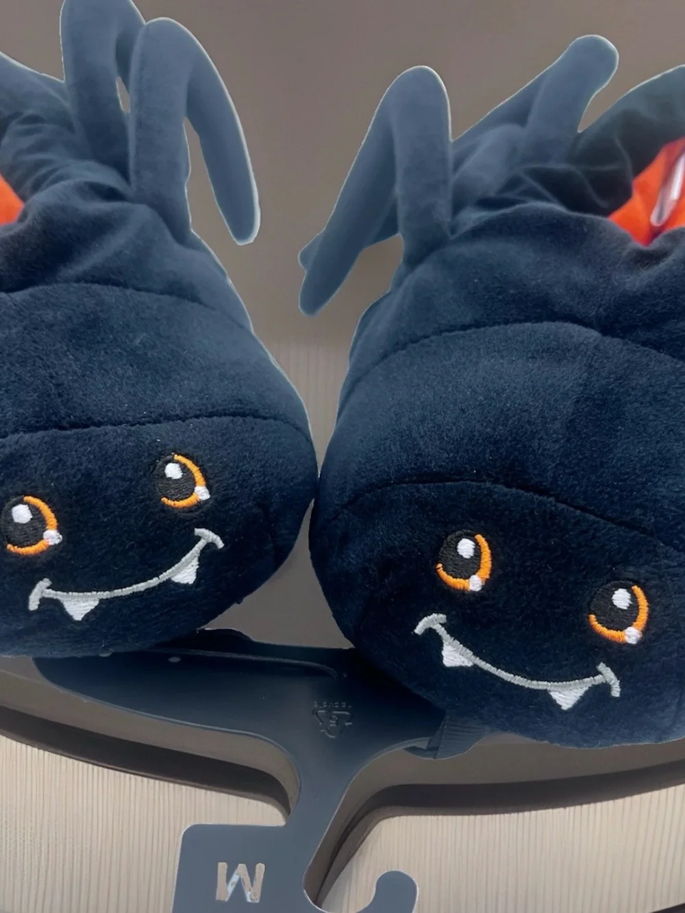 Celebrate Halloween Kids Black Spider Critter Slippers M (11-12) & Glow Toy Lot